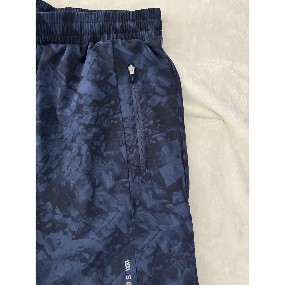 Second Skin Bermuda Shorts Men's Medium Blue/Black Elastic Waist Drawstring - Picture 3 of 7